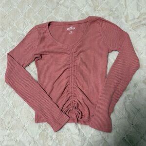 Hollister Women's Pink Ruched Top